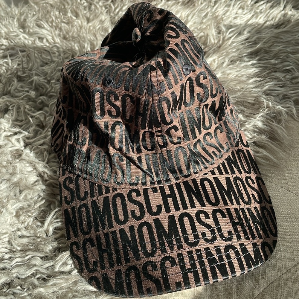 Moschino Black and Brown Logo Hat